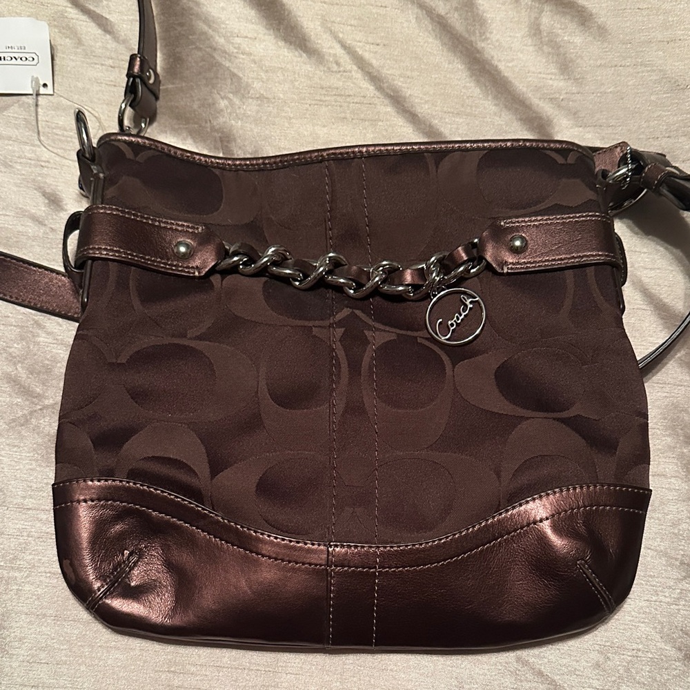 Coach Metallic Brown Crossbody Bag